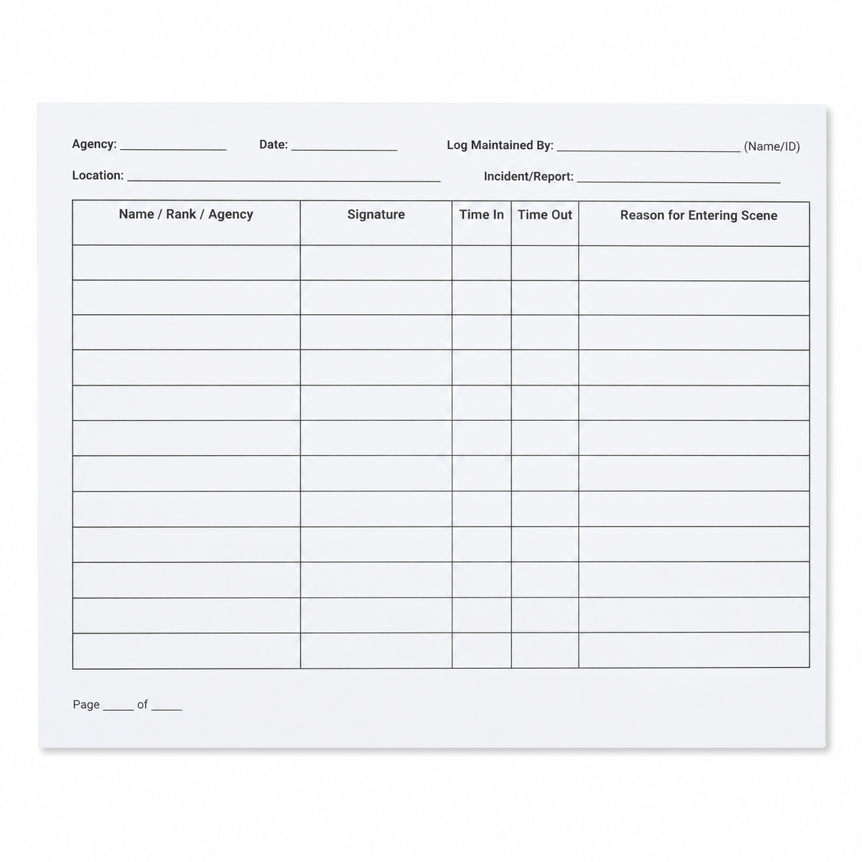 Crime Scene Log Book | 50 Waterproof Stone Paper Page Tear-away Book
