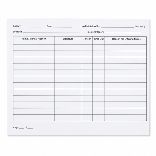 Crime Scene Log Book | 50 Waterproof Stone Paper Page Tear-away Book