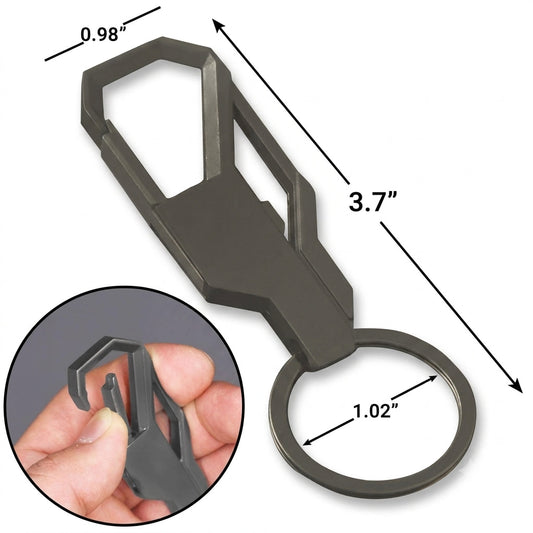 Heavy Duty Tactical Keychain with Carabiner | Zinc Alloy Key Ring